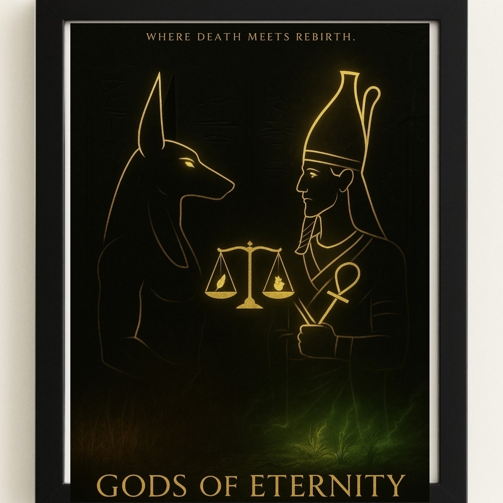 Gods of Eternity Black and Gold Wall Art In A Frame 8x10